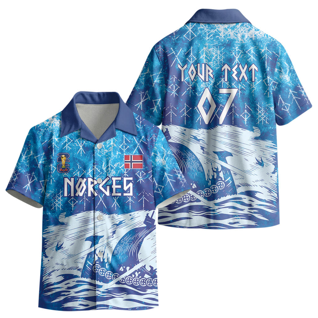 Norges Football WC2026 Custom Viking Rowing Kid Hawaiian Shirt Raging Waves LT7