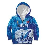 Norges Football WC2026 Custom Viking Rowing Kid Hoodie Raging Waves