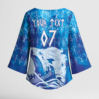 Norges Football WC2026 Custom Viking Rowing Kimono Sleeve Blouse Raging Waves