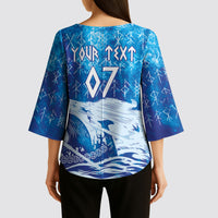 Norges Football WC2026 Custom Viking Rowing Kimono Sleeve Blouse Raging Waves