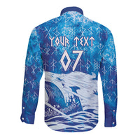 Norges Football WC2026 Custom Viking Rowing Long Sleeve Button Shirt Raging Waves