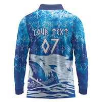 Norges Football WC2026 Custom Viking Rowing Long Sleeve Polo Shirt Raging Waves