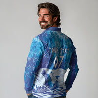 Norges Football WC2026 Custom Viking Rowing Long Sleeve Polo Shirt Raging Waves