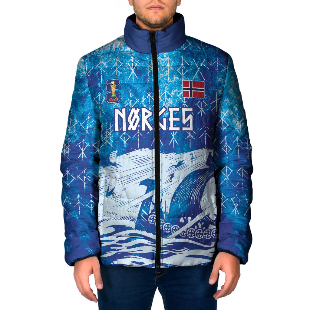 Norges Football WC2026 Custom Viking Rowing Padded Jacket Raging Waves