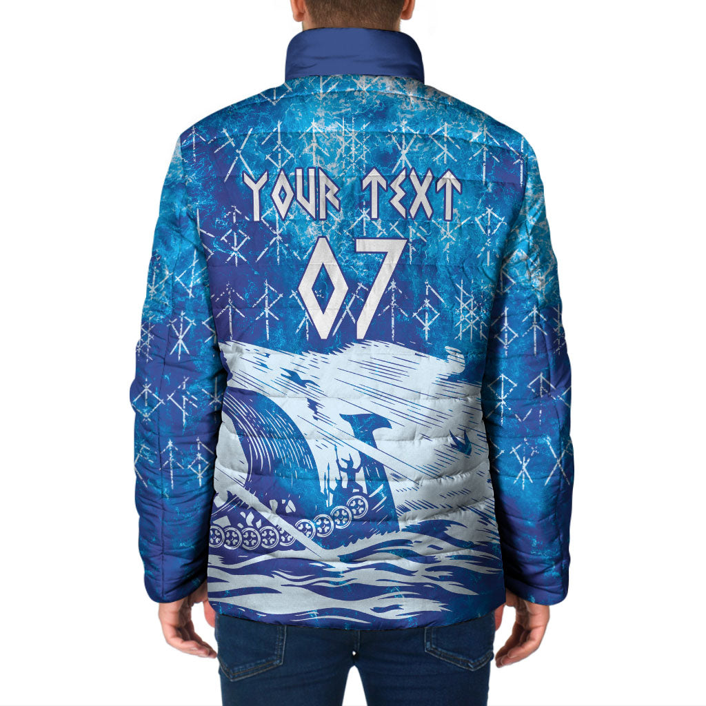 Norges Football WC2026 Custom Viking Rowing Padded Jacket Raging Waves