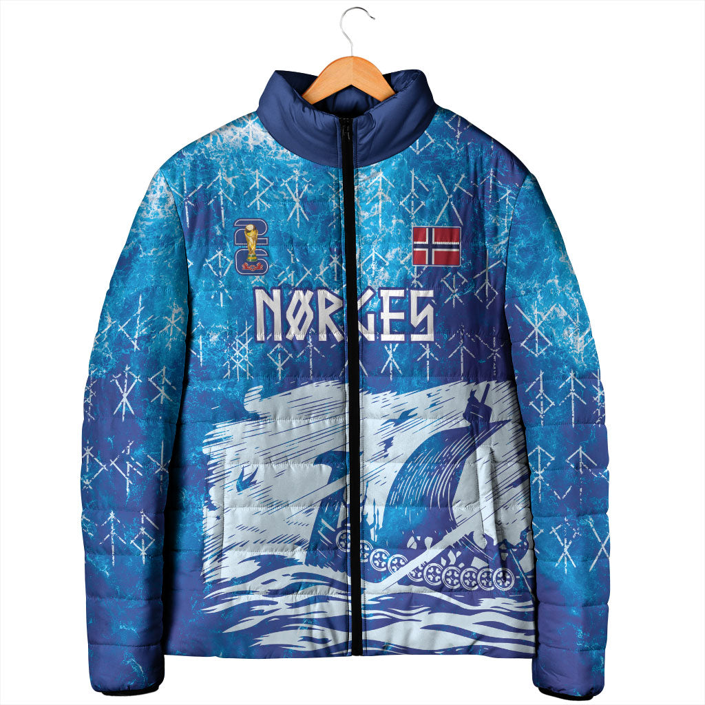 Norges Football WC2026 Custom Viking Rowing Padded Jacket Raging Waves