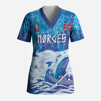 Norges Football WC2026 Custom Viking Rowing Scrub Top Raging Waves
