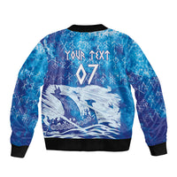 Norges Football WC2026 Custom Viking Rowing Sleeve Zip Bomber Jacket Raging Waves