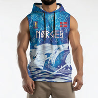 Norges Football WC2026 Custom Viking Rowing Sleeveless Hoodie Raging Waves