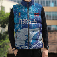 Norges Football WC2026 Custom Viking Rowing Sleeveless Puffer Jacket Raging Waves