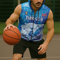 Norges Football WC2026 Custom Viking Rowing Sleeveless Zip Hoodie Raging Waves