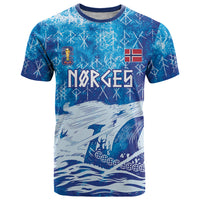 Norges Football WC2026 Custom Viking Rowing T Shirt Raging Waves