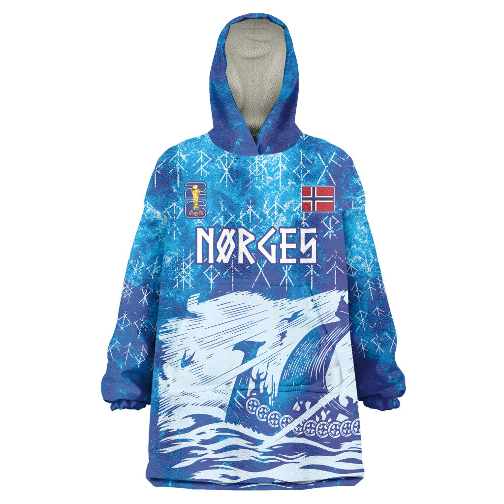 Norges Football WC2026 Custom Viking Rowing Wearable Blanket Hoodie Raging Waves