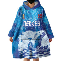 Norges Football WC2026 Custom Viking Rowing Wearable Blanket Hoodie Raging Waves