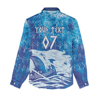 Norges Football WC2026 Custom Viking Rowing Women Casual Shirt Raging Waves