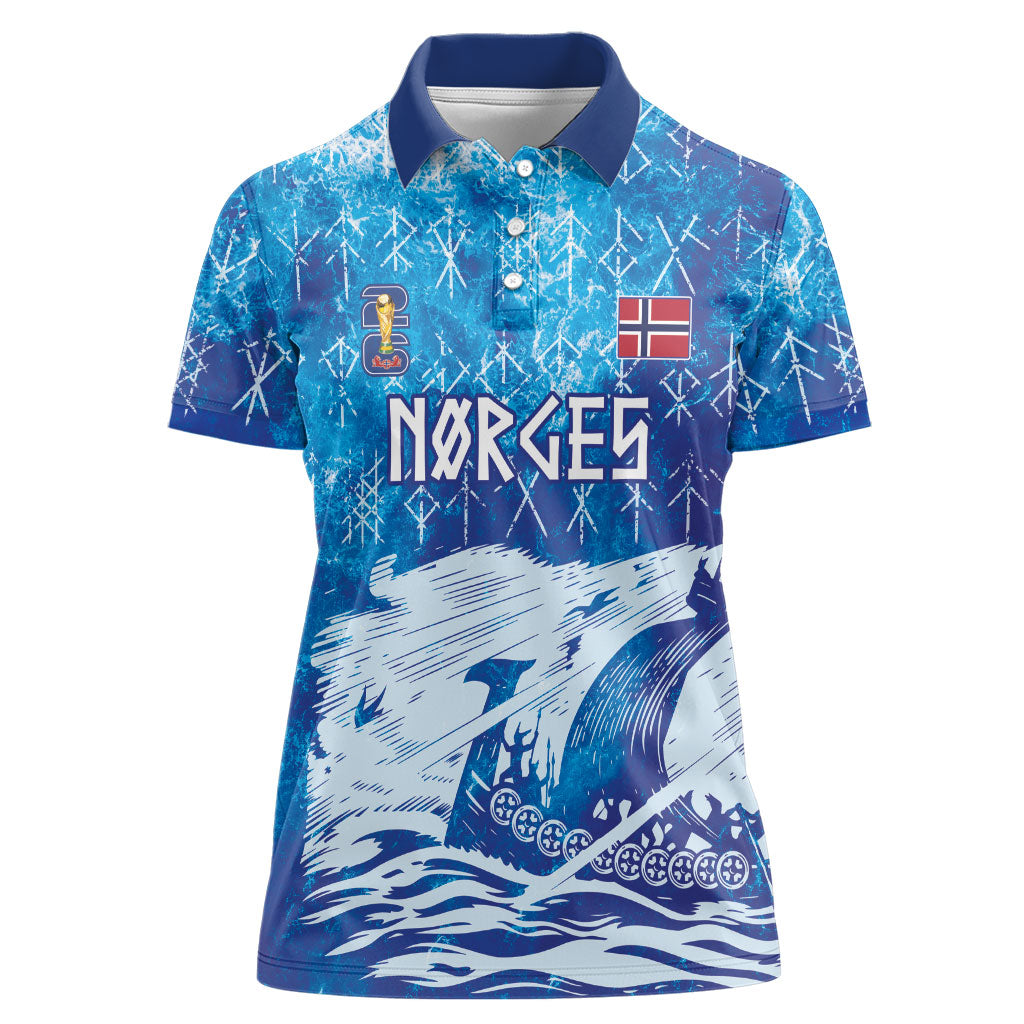 Norges Football WC2026 Custom Viking Rowing Women Polo Shirt Raging Waves