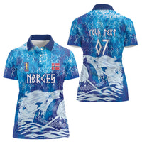 Norges Football WC2026 Custom Viking Rowing Women Polo Shirt Raging Waves