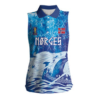 Norges Football WC2026 Custom Viking Rowing Women Sleeveless Polo Shirt Raging Waves