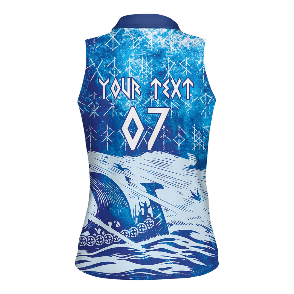 Norges Football WC2026 Custom Viking Rowing Women Sleeveless Polo Shirt Raging Waves