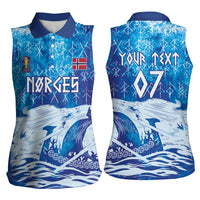 Norges Football WC2026 Custom Viking Rowing Women Sleeveless Polo Shirt Raging Waves