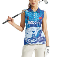 Norges Football WC2026 Custom Viking Rowing Women Sleeveless Polo Shirt Raging Waves
