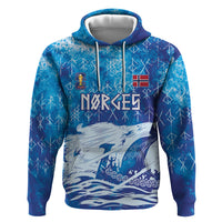 Norges Football WC2026 Custom Viking Rowing Zip Hoodie Raging Waves
