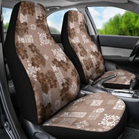 Vintage Hawaii Car Seat Cover Hibiscus Mix Hawaiian Quilt Patches - Brown LT7 - Wonder Print Shop