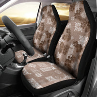 Vintage Hawaii Car Seat Cover Hibiscus Mix Hawaiian Quilt Patches - Brown LT7 - Wonder Print Shop