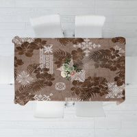Vintage Hawaii Tablecloth Hibiscus Mix Hawaiian Quilt Patches - Brown - Wonder Print Shop