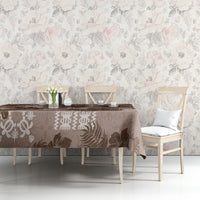 Vintage Hawaii Tablecloth Hibiscus Mix Hawaiian Quilt Patches - Brown - Wonder Print Shop