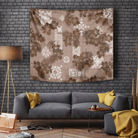Vintage Hawaii Tapestry Hibiscus Mix Hawaiian Quilt Patches - Brown - Wonder Print Shop