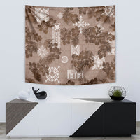 Vintage Hawaii Tapestry Hibiscus Mix Hawaiian Quilt Patches - Brown - Wonder Print Shop