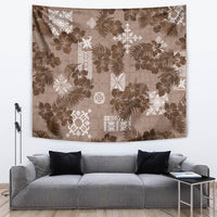 Vintage Hawaii Tapestry Hibiscus Mix Hawaiian Quilt Patches - Brown - Wonder Print Shop