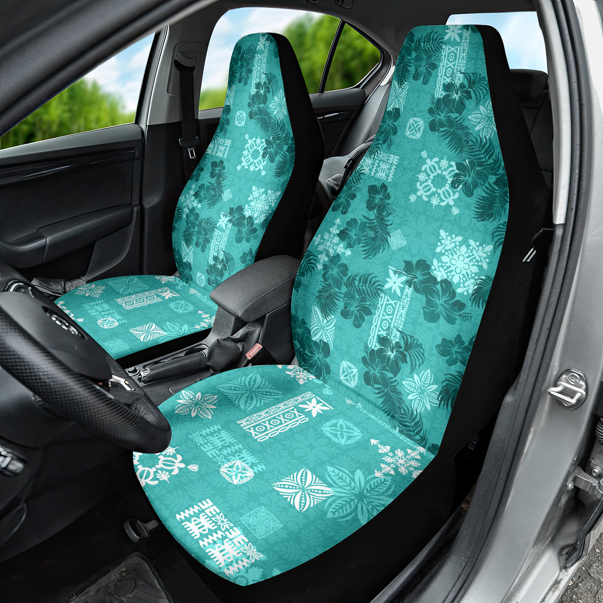 Vintage Hawaii Car Seat Cover Hibiscus Mix Hawaiian Quilt Patches - Teal LT7 - Wonder Print Shop