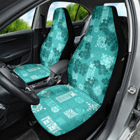 Vintage Hawaii Car Seat Cover Hibiscus Mix Hawaiian Quilt Patches - Teal LT7 - Wonder Print Shop