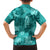 Vintage Hawaii Family Matching Summer Maxi Dress and Hawaiian Shirt Hibiscus Mix Hawaiian Quilt Patches - Teal - Wonder Print Shop