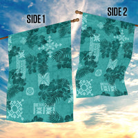 Vintage Hawaii Garden Flag Hibiscus Mix Hawaiian Quilt Patches - Teal - Wonder Print Shop