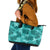 Vintage Hawaii Leather Tote Bag Hibiscus Mix Hawaiian Quilt Patches - Teal - Wonder Print Shop