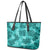 Vintage Hawaii Leather Tote Bag Hibiscus Mix Hawaiian Quilt Patches - Teal - Wonder Print Shop