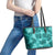 Vintage Hawaii Leather Tote Bag Hibiscus Mix Hawaiian Quilt Patches - Teal - Wonder Print Shop