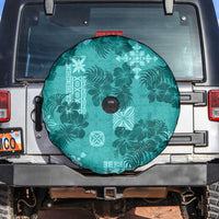 Vintage Hawaii Spare Tire Cover Hibiscus Mix Hawaiian Quilt Patches - Teal - Wonder Print Shop