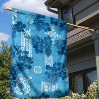 Hawaii Tapa Garden Flag Hibiscus Mix Hawaiian Quilt Patches - Blue - Wonder Print Shop