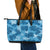 Hawaii Tapa Leather Tote Bag Hibiscus Mix Hawaiian Quilt Patches - Blue - Wonder Print Shop