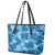 Hawaii Tapa Leather Tote Bag Hibiscus Mix Hawaiian Quilt Patches - Blue - Wonder Print Shop