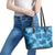 Hawaii Tapa Leather Tote Bag Hibiscus Mix Hawaiian Quilt Patches - Blue - Wonder Print Shop