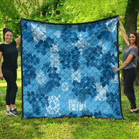 Hawaii Tapa Quilt Hibiscus Mix Hawaiian Quilt Patches - Blue - Wonder Print Shop