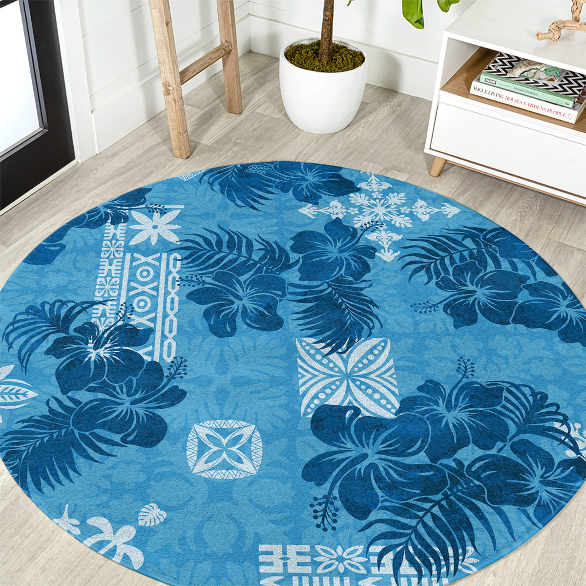 hawaii-tapa-round-carpet-hibiscus-mix-hawaiian-quilt-patches-blue