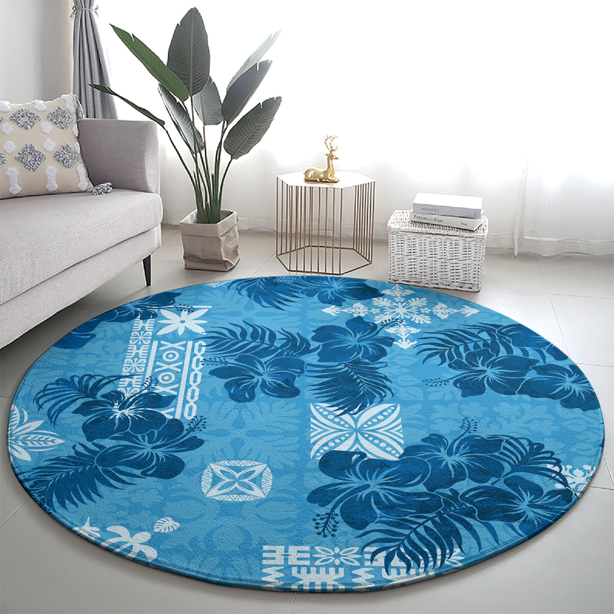 hawaii-tapa-round-carpet-hibiscus-mix-hawaiian-quilt-patches-blue