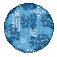 Hawaii Tapa Spare Tire Cover Hibiscus Mix Hawaiian Quilt Patches - Blue - Wonder Print Shop