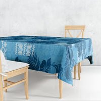 Hawaii Tapa Tablecloth Hibiscus Mix Hawaiian Quilt Patches - Blue - Wonder Print Shop